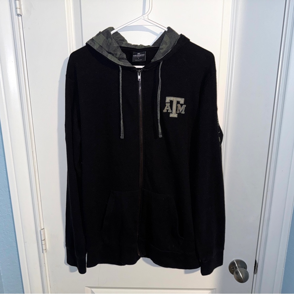 Colosseum Aggie Gray and Black Men's Hoodie *Measurements Added